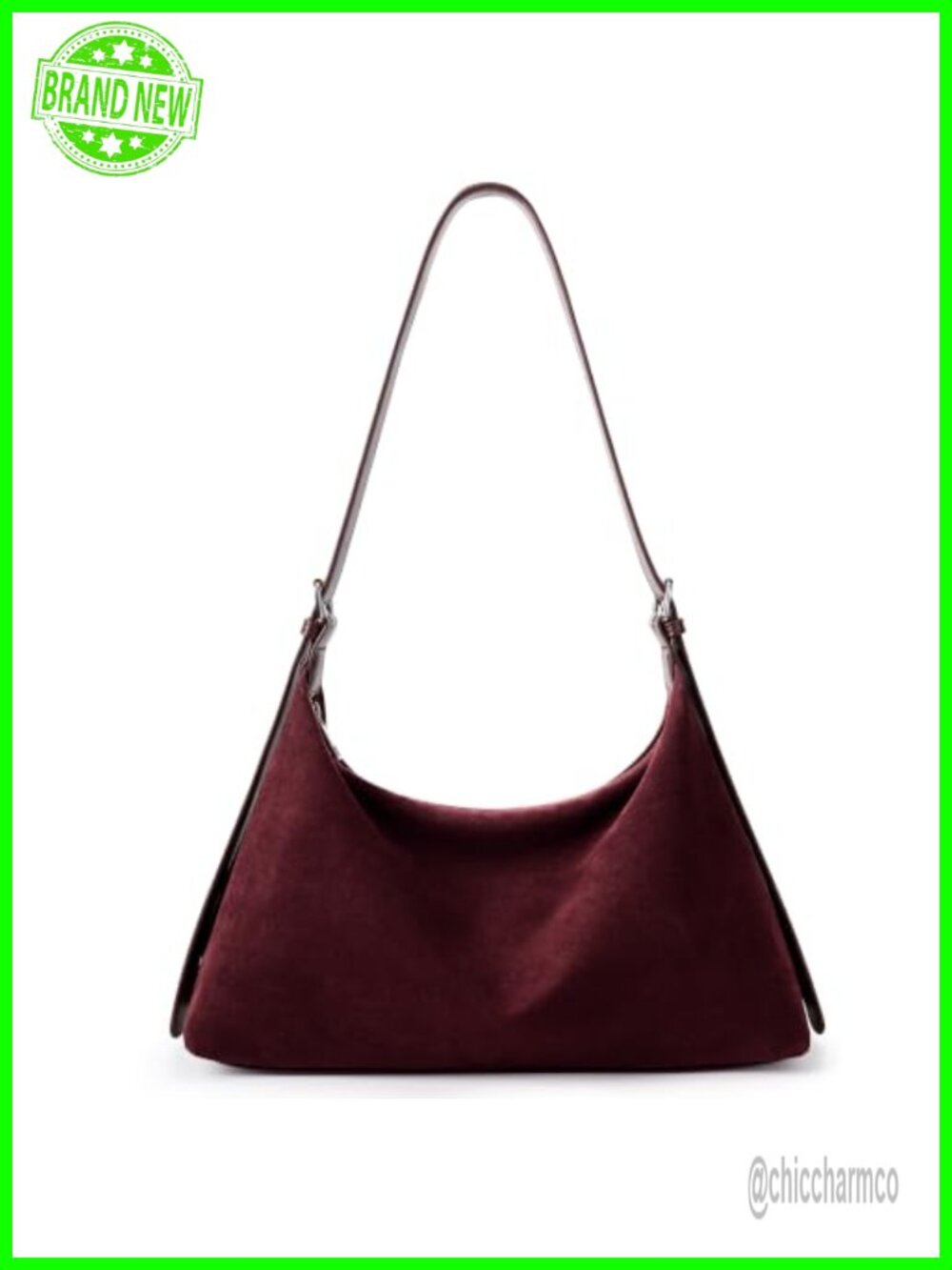 KALIDI Faux Suede Hobo Tote Bag Adjustable Crossbody Shoulder Purse